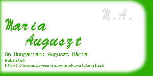 maria auguszt business card